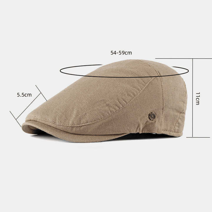 Men Cotton Solid Color British Style Outdoor Casual Breathable All-Match Forward Hat Beret Hat - MRSLM