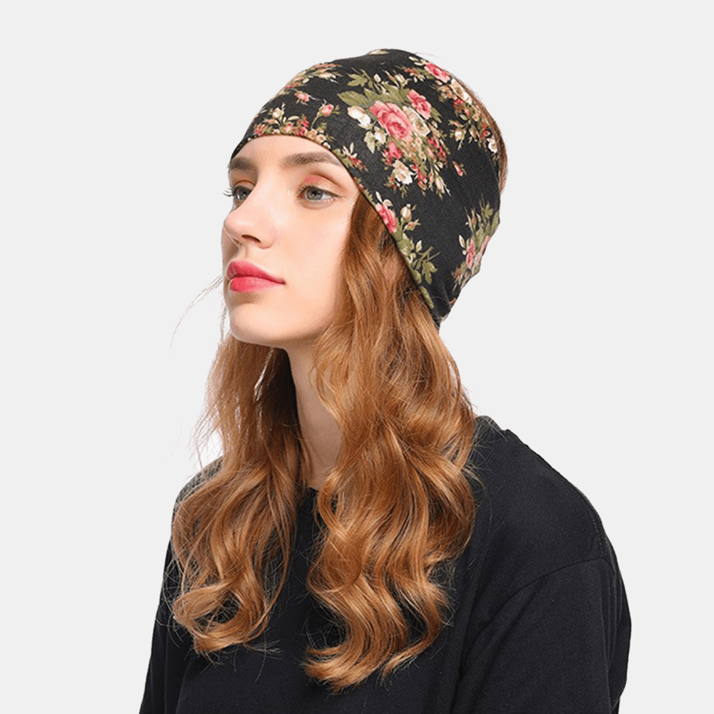 Women Floral Hat Beanie Scarf Turban Head Wrap Cap - MRSLM