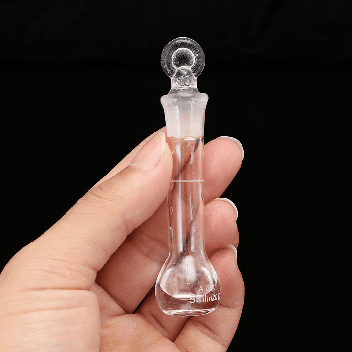 5Ml Clear Glass Volumetric Flask W/ Glass Stopper Lab Chemistry Glassware - MRSLM