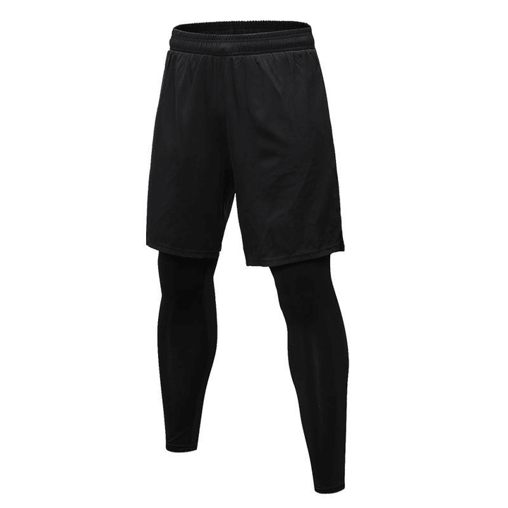 Men'S Leggings Fake Two Pieces of Fitness Sports Running Training - MRSLM