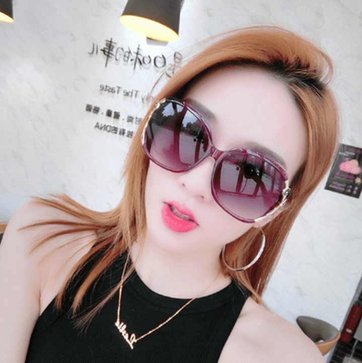 Sunglasses Ladies Sunglasses Anti-Ultraviolet Big Frame Glasses - MRSLM