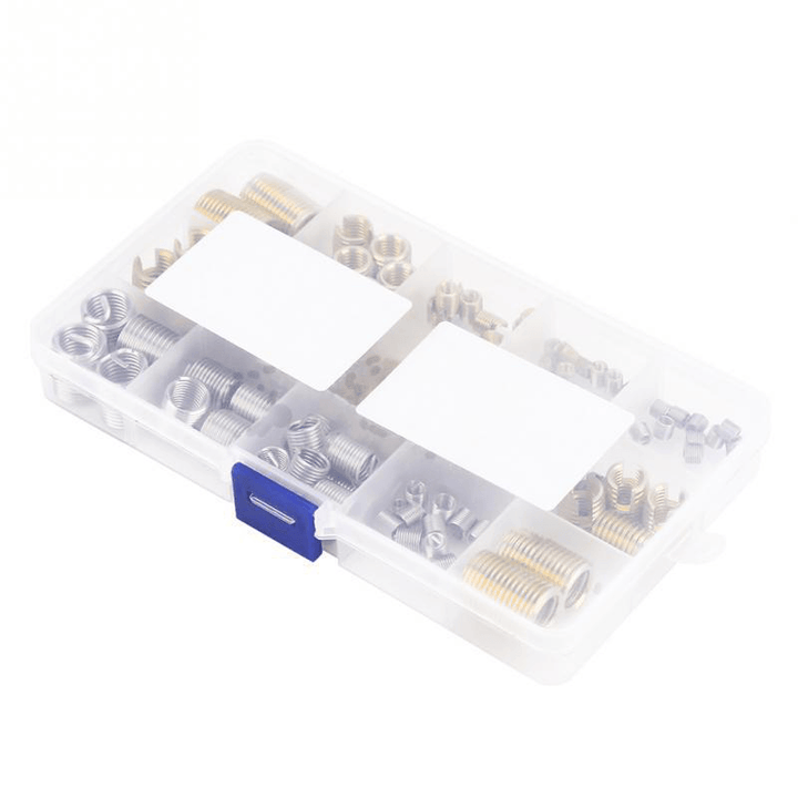 Suleve 116Pcs Self-Tapping Thread Slotted Sheath and Wire Threaded Jacket Combination Thread Repair Assortment Kit M3-M12 - MRSLM