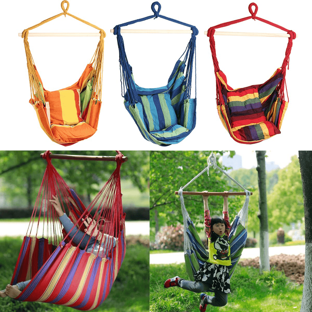 Outdoor Canvas Hammock Chair Swing Hanging Chair Relax Soft Indoor Garden Camping Swing - MRSLM