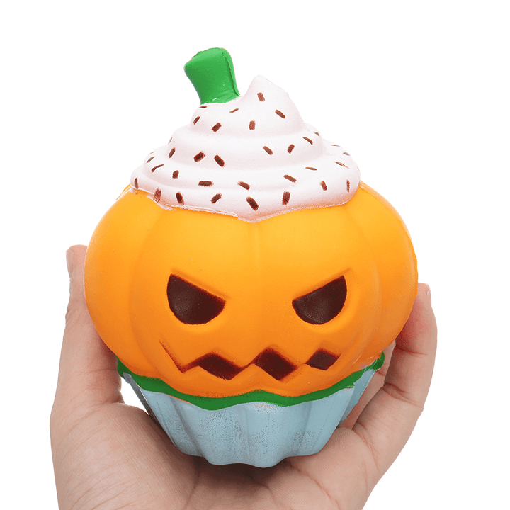 Halloween Pumpkin Ice Cream Squishy 13*10CM Slow Rising Soft Toy Gift Collection with Packaging - MRSLM