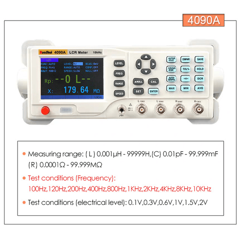 VC4090 Series Digital Bridge Capacitance Resistance Inductance Measure LCR Electrical Meter Electronic Component Tester - MRSLM