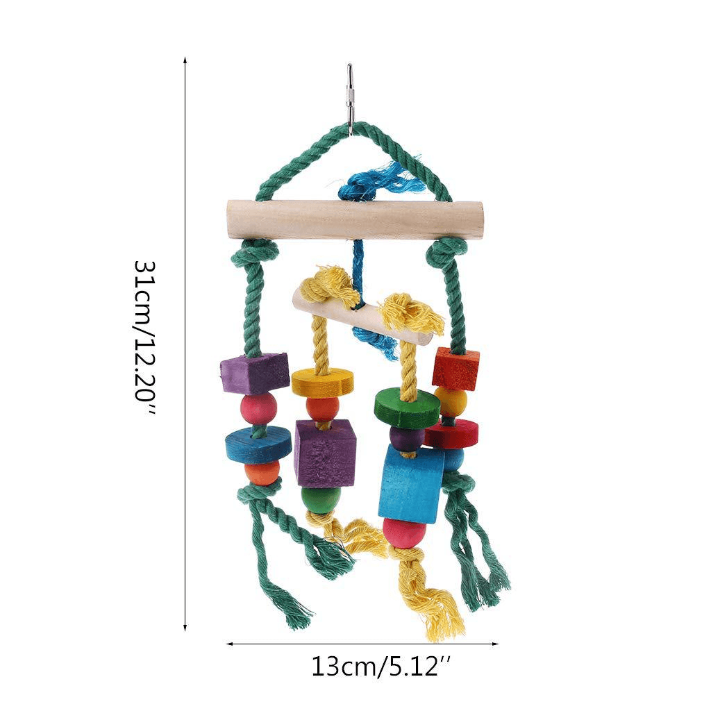 3Pcs Parrot Cage Toy Squirrel Hamster Squirrel Hammock Nest Bird Swing Ladder Small Animal Bird Cage Toy Kits - MRSLM