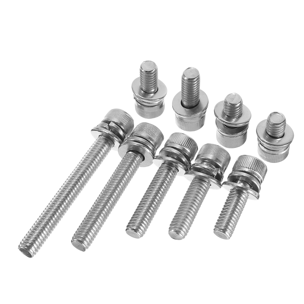 Suleve M6SH3 50Pcs M6 Hex Socket Knurled Cap Head Screw 304 Stainless Steel Bolt Assortment Set - MRSLM