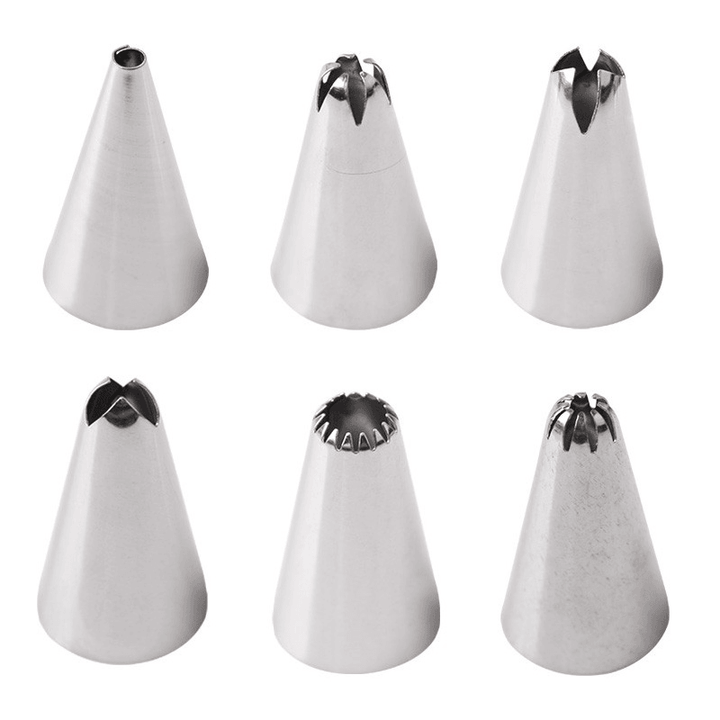 KC-PN15 7Pc/Set Silicone Icing Piping Cream Pastry Bag Stainless Steel Nozzle Sets Cake DIY De - MRSLM