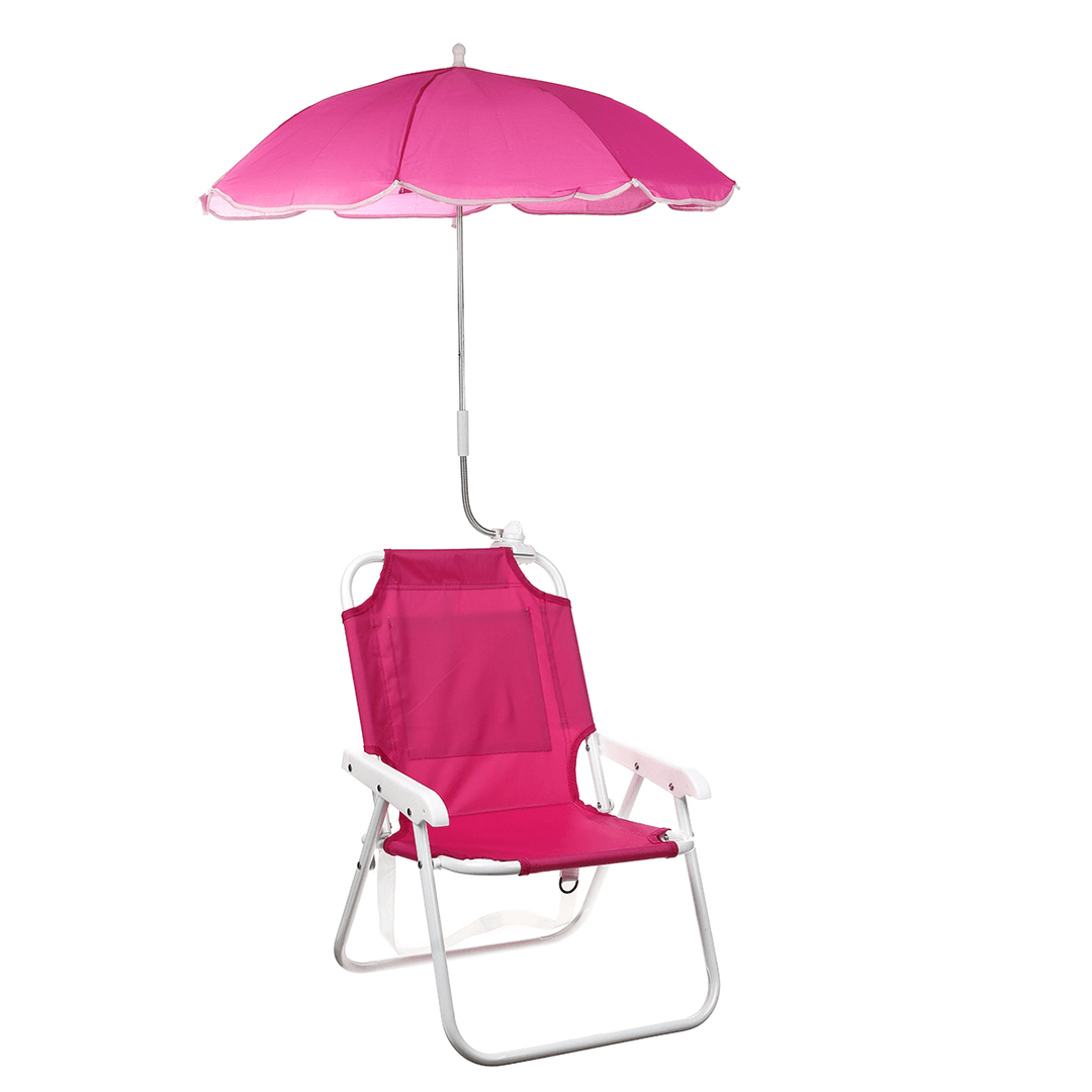 Outdoor Child Beach Chair Folding Chair with Umbrella and behind Pocket - MRSLM