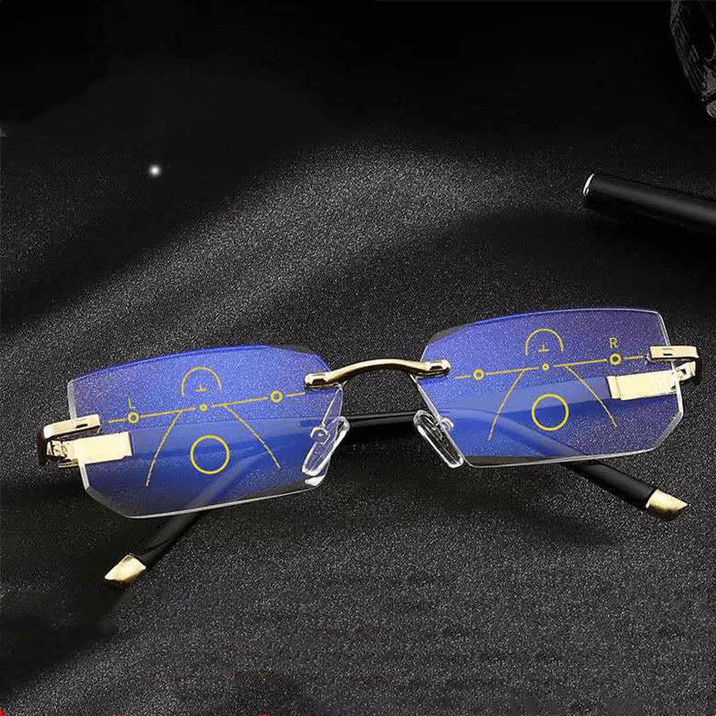 Trendy Diamond Cut Edge Progressive Presbyopic Glasses - MRSLM