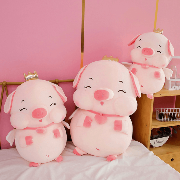 Chubby Crown Angel Pig Plush Toy - MRSLM