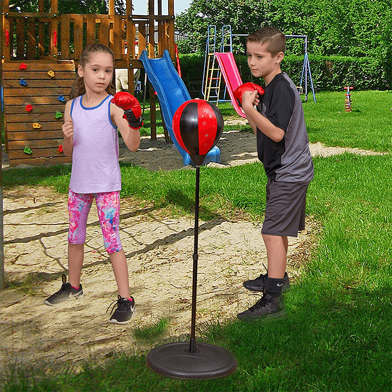 2 Pcs/Set Children Boxing Training Set Punching Bag Boxing Gloves Kids Outdoor Home Sport Exercise Tools Christmas Gift - MRSLM