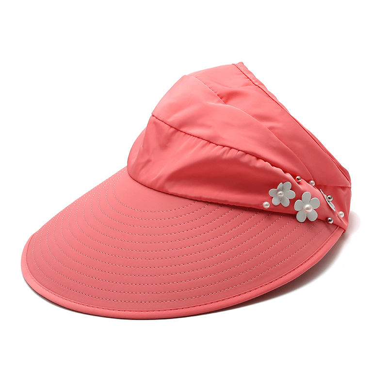 Women Ladies Summer Outdoor Anti-Uv Beach Sunscreen Sun Hat Flower Print Caps - MRSLM