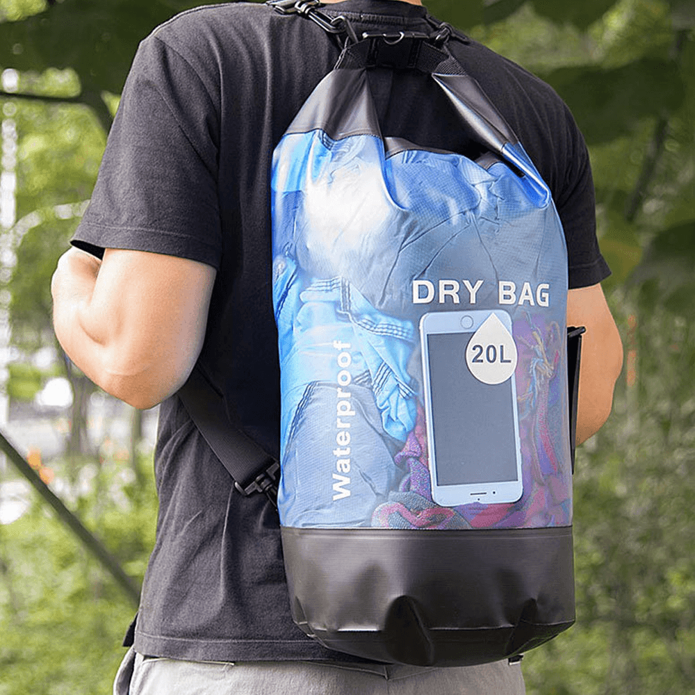 Ipree® 10/20L Waterproof Dry Bag Lightweight Dry Storage Backpack with 6.5Inch Phone Bag for Travel Floating Sailing Boating Swimming Camping Beach - MRSLM