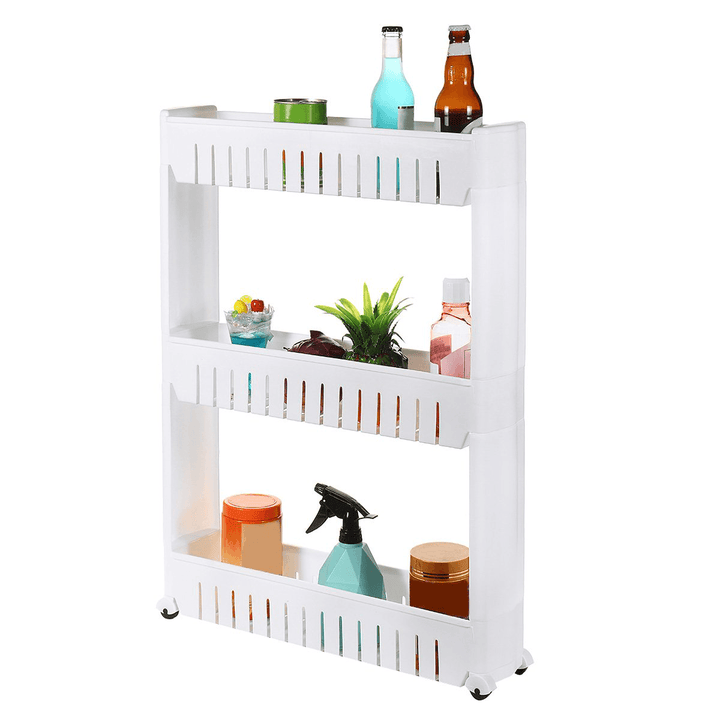 3/4 Layers Multi-Function Rack Shelf Portable Cart Storage for Kitchen Bathroom Arrangement - MRSLM