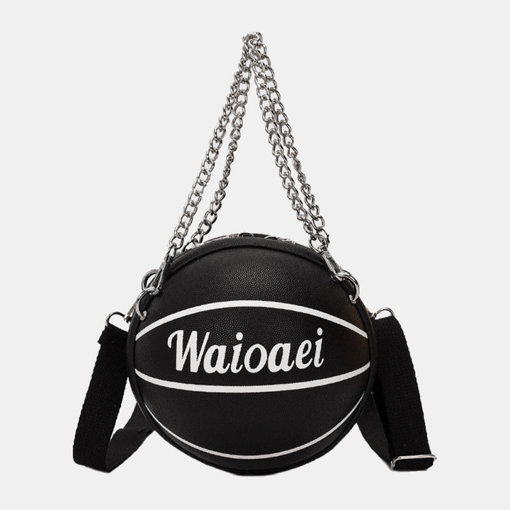 Wonmen Unique Design Basketball Look Solid Color Handbag Fashion Adjustable Shoulder Bag Cross Body Bag - MRSLM