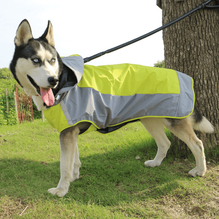 Pet Big Dog Raincoat Waterproof Clothes for Small Large Dogs Jumpsuit Rain Coat Hooded Overalls Cloak Labrador - MRSLM