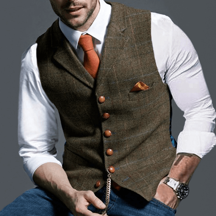 Vest European and American Temperament Fashion Check Vest - MRSLM