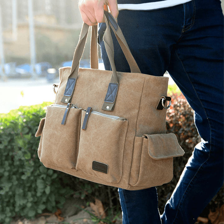 Men Canvas Outdoor Casual Traveling Large Capacity Bag - MRSLM