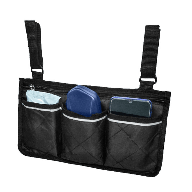 Portable Wheelchair Side Bag Multifunctional Armrest Pouch Organizer Bag Storage Bag - MRSLM