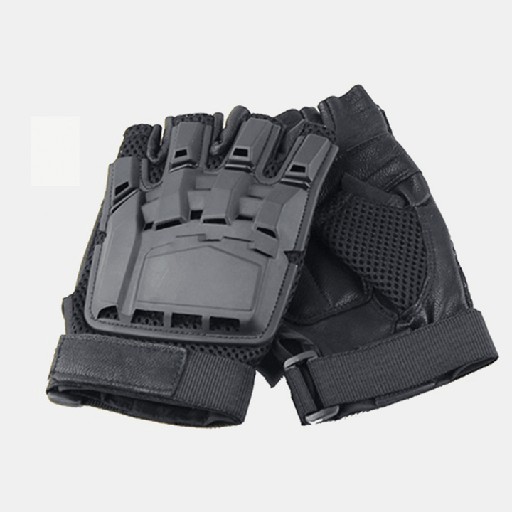 Outdoor Tactical Gloves Motorcycle Riding Sports Mountaineering Half-Finger Gloves Male Field Fitness Bike Gloves - MRSLM