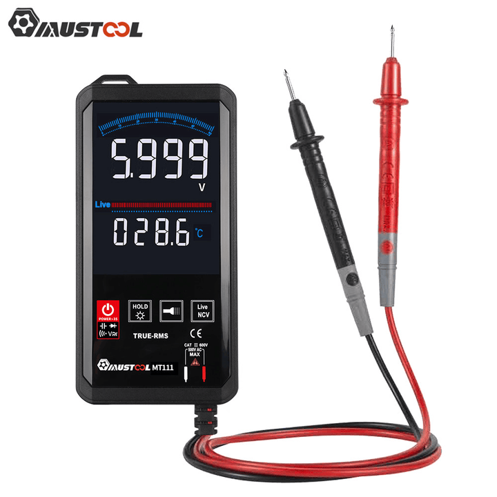 Mustool MT111 Touch Screen Digital Multimeter 6000 Counts Intelligent Scanning Digital Multimeter AC DC Measurement NCV True RMS Measurement - MRSLM