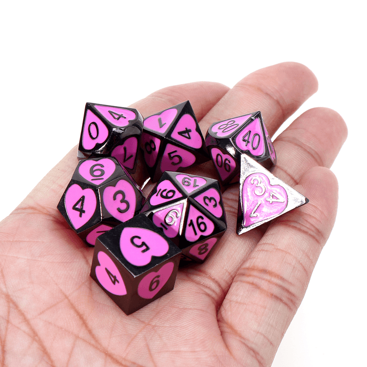 7PCS Metal Polyhedral Dices Set for Dungeons and Dragons Dice Desktop RPG Game - MRSLM