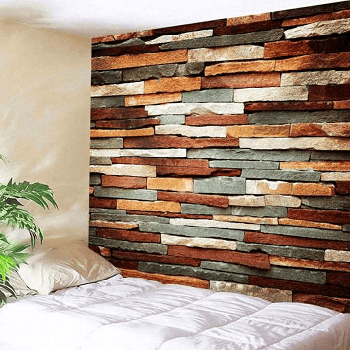 3D Art Decorations Brick Stone Print Pattern Bedspread Wall Hanging Tapestry Home Room Decor - MRSLM