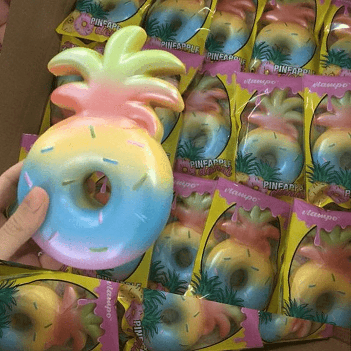 Vlampo Squishy Jumbo Pineapple Donut Licensed Slow Rising Original Packaging Fruit Collection Gift Decor Toy - MRSLM