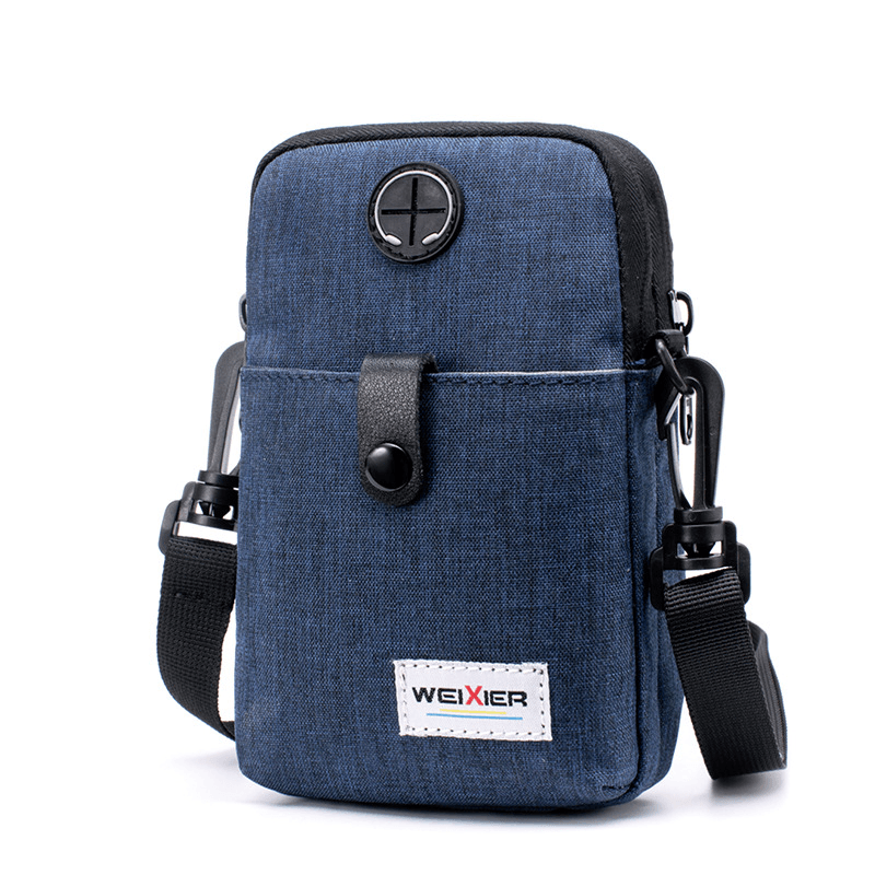 Men Earphone Hole Crossbody Bag Waist Bag Phone Bag for Outdoor Travel - MRSLM