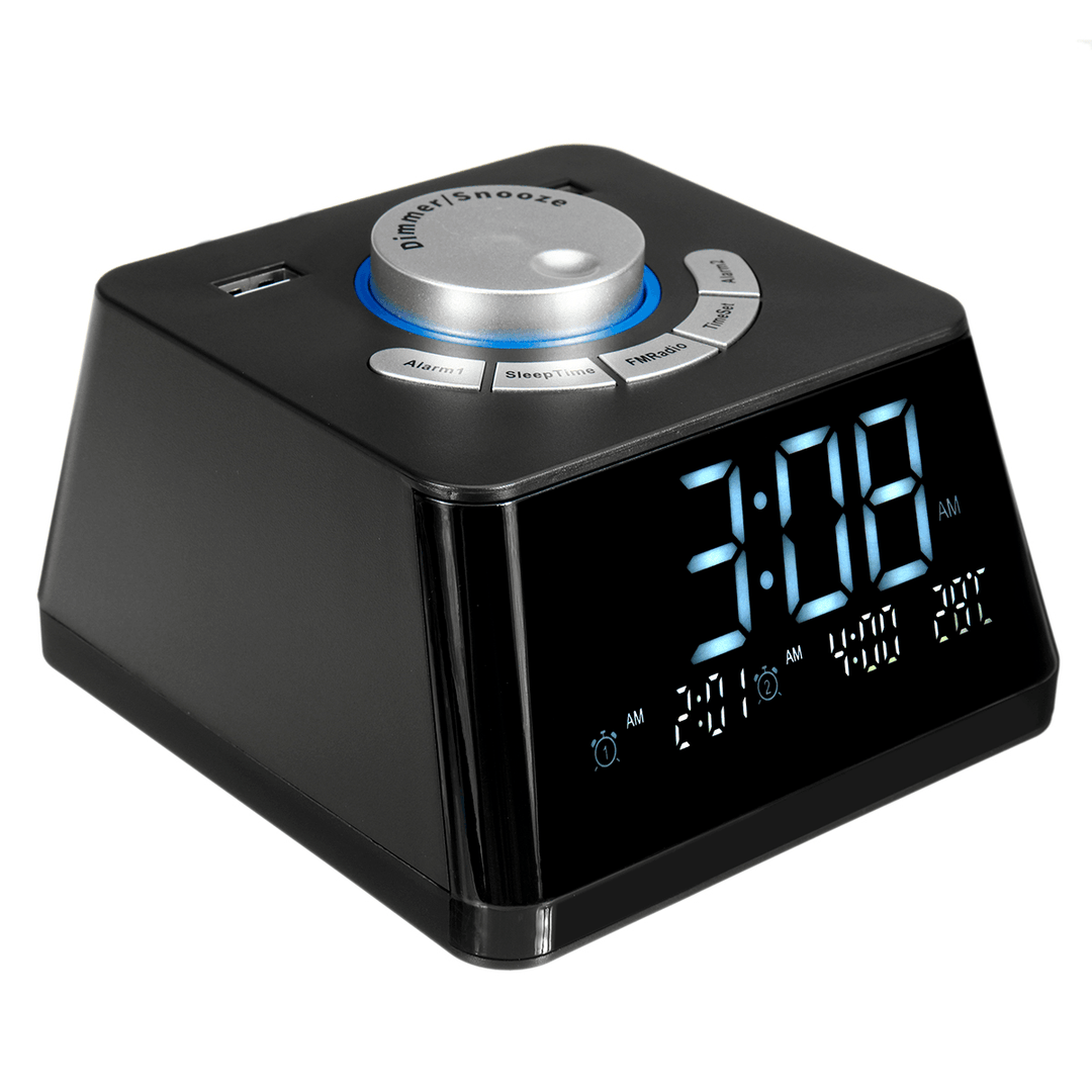 USB2.0 Five-Level Dimming Radio Multi-Function Electronic Digital Alarm Clock - MRSLM