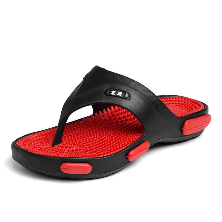 Men Massage Flip Flop Casual Soft Beach Slippers - MRSLM