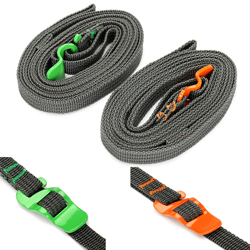 Outdoor Camp Binding Rope Tie-Up Ribbon Adjustable Puller Strap with Buckle Hook for Travel Luggage - MRSLM