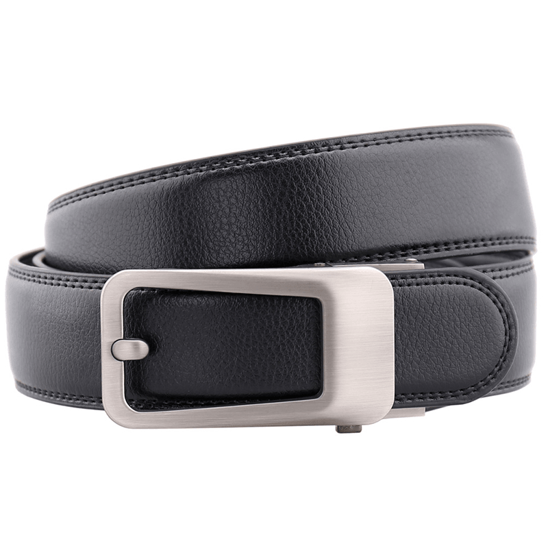 125CM Men'S Cowhide Automatic Buckle Belt Leather Waistband - MRSLM