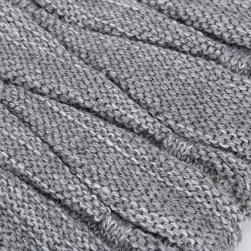 Tide Knit Wool Hat plus Warm Diamond Head Men'S Outdoor Beanie Hat - MRSLM