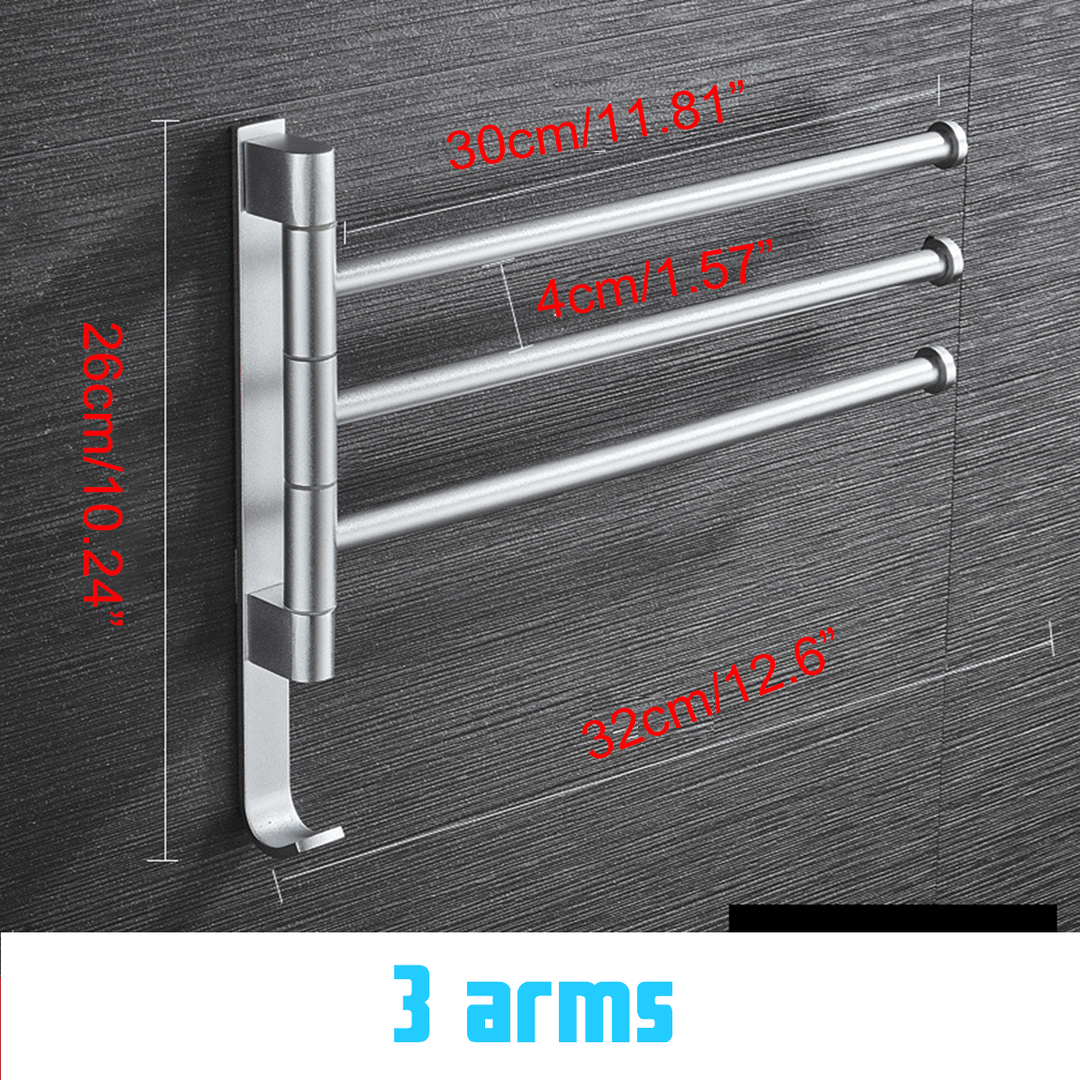 Bathroom Swivel Towel Rack Wall Mounted Heavy Duty Towel Shelf Towel Holder - MRSLM