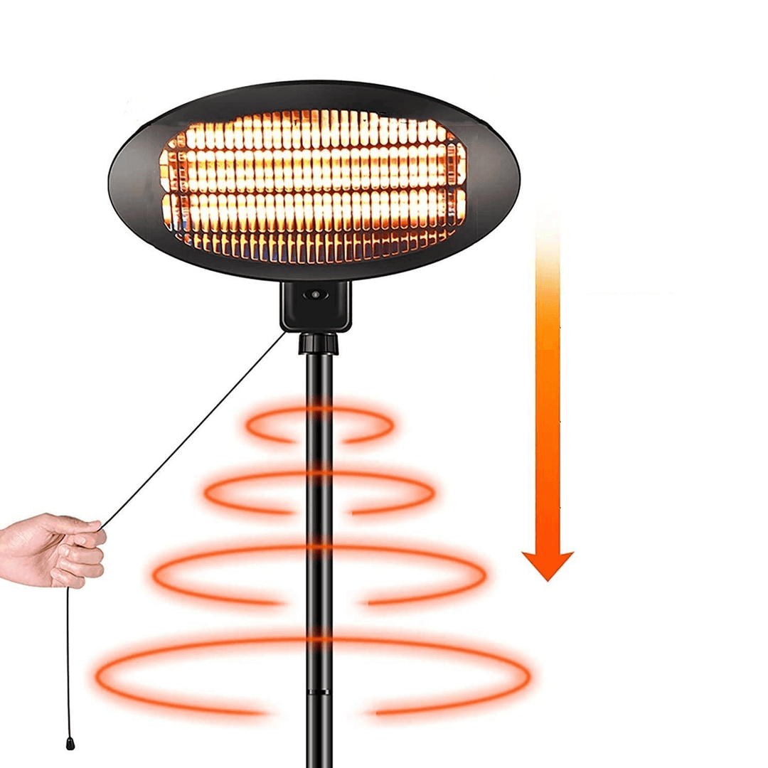 Outdoor Patio Electric Heater 3-Modes Winter Heaters with Overheat Protection for Camping Courtyard Garage 1500W/2000W - MRSLM