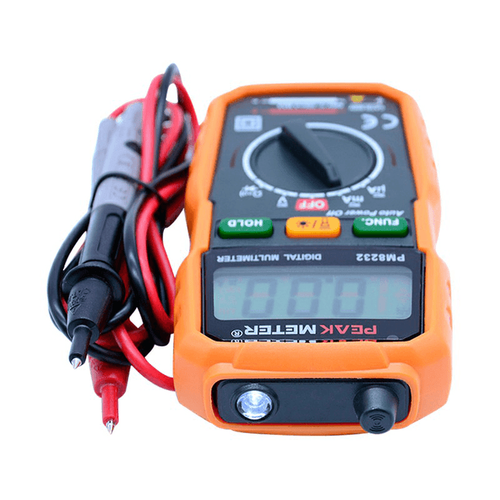 PEAKMETER PM8232 Non-Contact Mini Digital Multimeter DC AC Voltage Current Tester Data Hold Ammeter Portable Voltage Meter - MRSLM