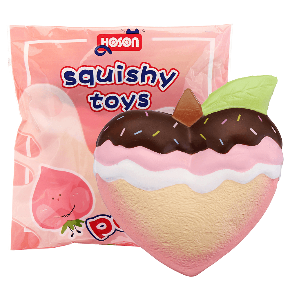 Hoson Squishy Strawberry Peach Toast 19Cm 7.5Inches Bread Soft Slow Rising Fruit Toy with Original Package - MRSLM