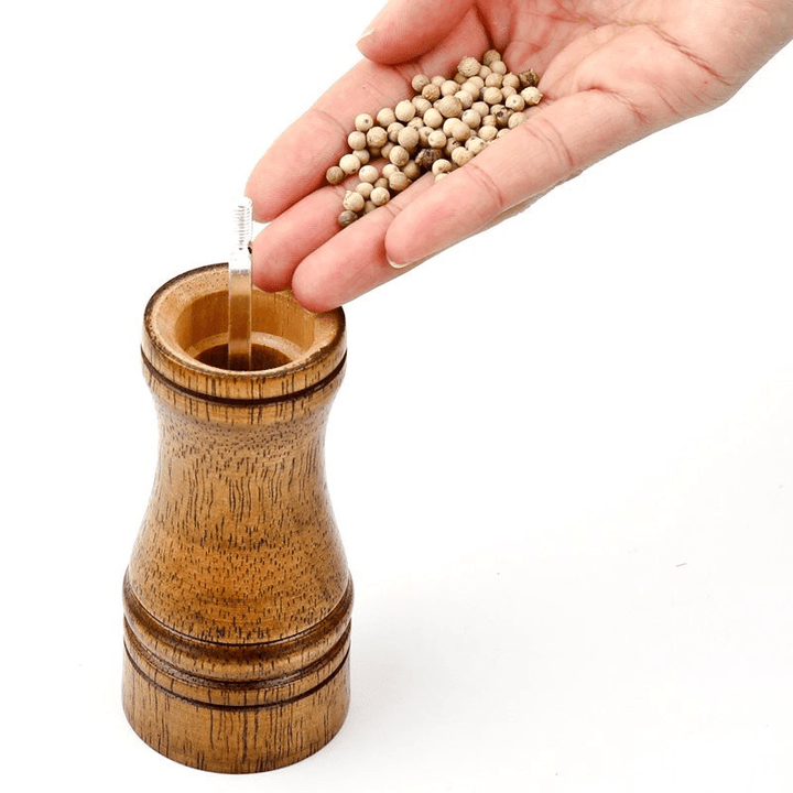 Spice Herb Pepper Grinder Wooden Cruet Mill Condiment Grinding Salt Smashing Tools - MRSLM