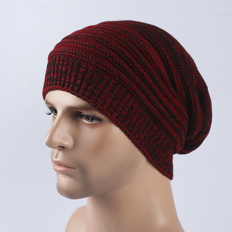 Two-Color Melaleuca Folds Men'S and Women'S Autumn and Winter Warm Woolen Hat - MRSLM