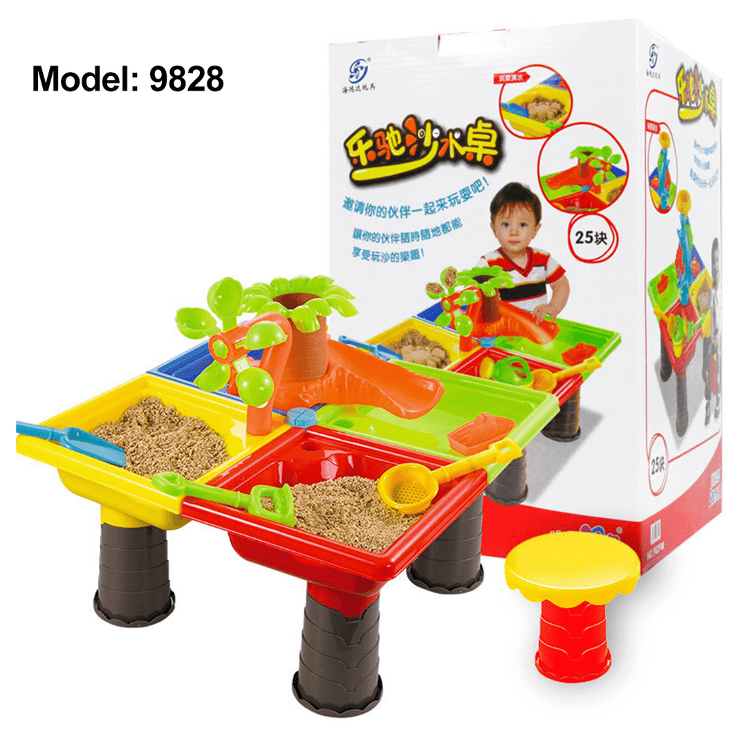 Children Sand Water Table Set Outdoor Beach Play Toys Sand Kids Bucket Shovel Chair Sand Pit Table - MRSLM