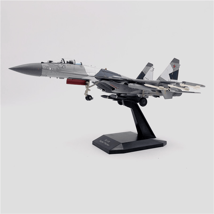 Russia Su 35 SU35 Fighter Aircraft Model Toy Ornaments Snow Fragmented Geometric Camouflage - MRSLM