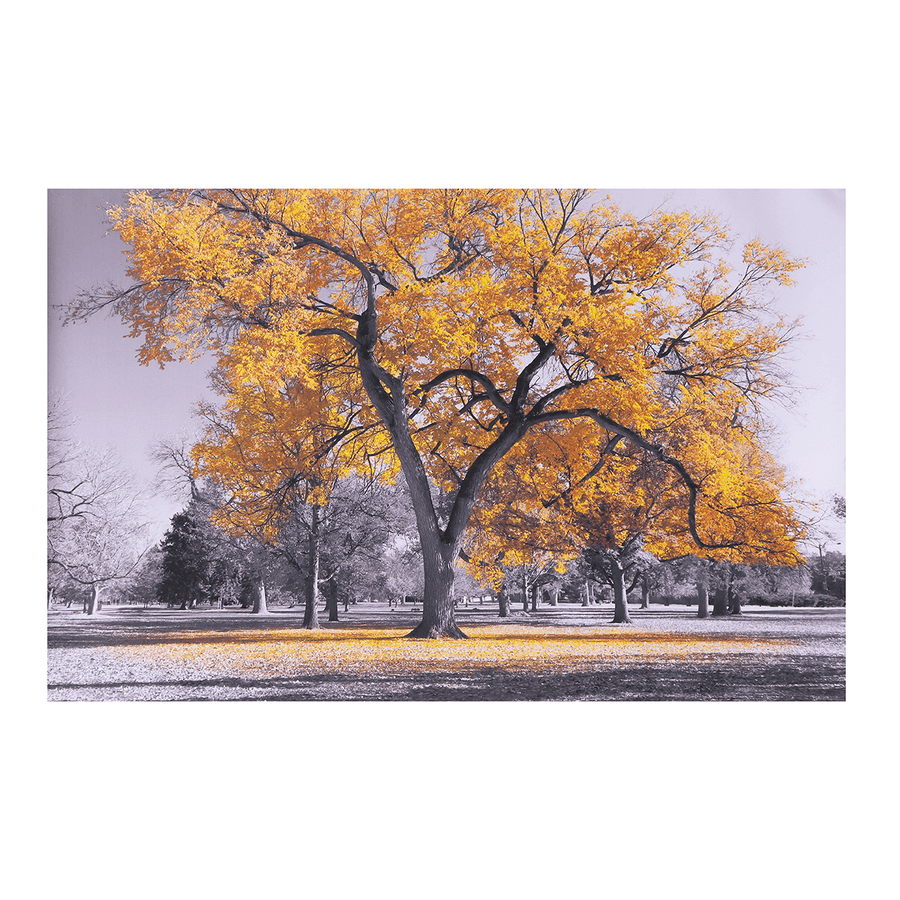 Large Tree Yellow Leaves Black White Nature Canvas Wall Art Picture Print for Home Wall Decoration - MRSLM