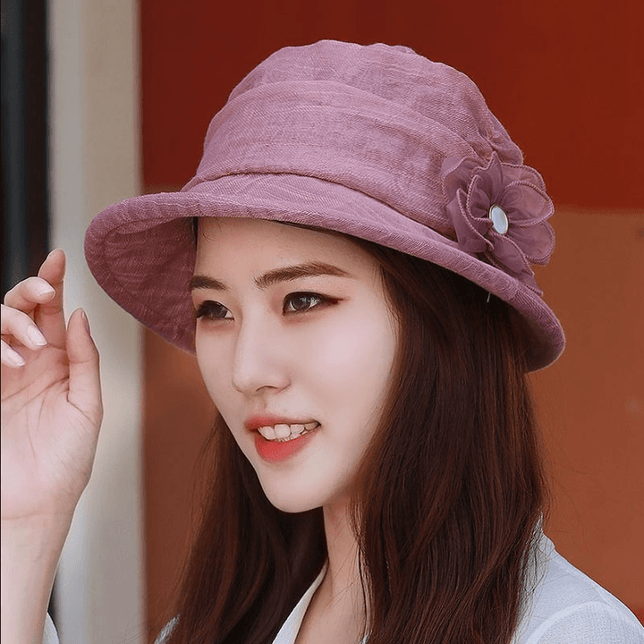 Women Chiffon Breathable UV Protection Bucket Cap - MRSLM