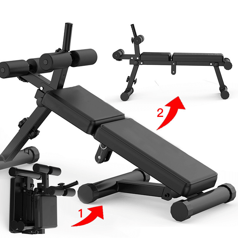 Miking Folding Sit up Bench Abdominal Muscle Board Multifunctional Dumbbell Bench 5 Height Adjustable Fitness Gym Home Exercise - MRSLM