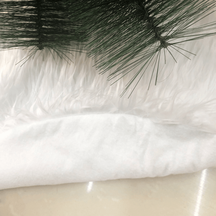 90Cm Snow Plush Christmas Tree Skirt Base Floor Mat Cover Christmas Party Decorations - MRSLM