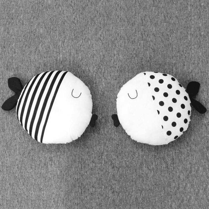 Cartoon Doll Pillow Cute Striped Polka Dot Fish Pillow Kids Accompany Sleeping Doll Cushion - MRSLM