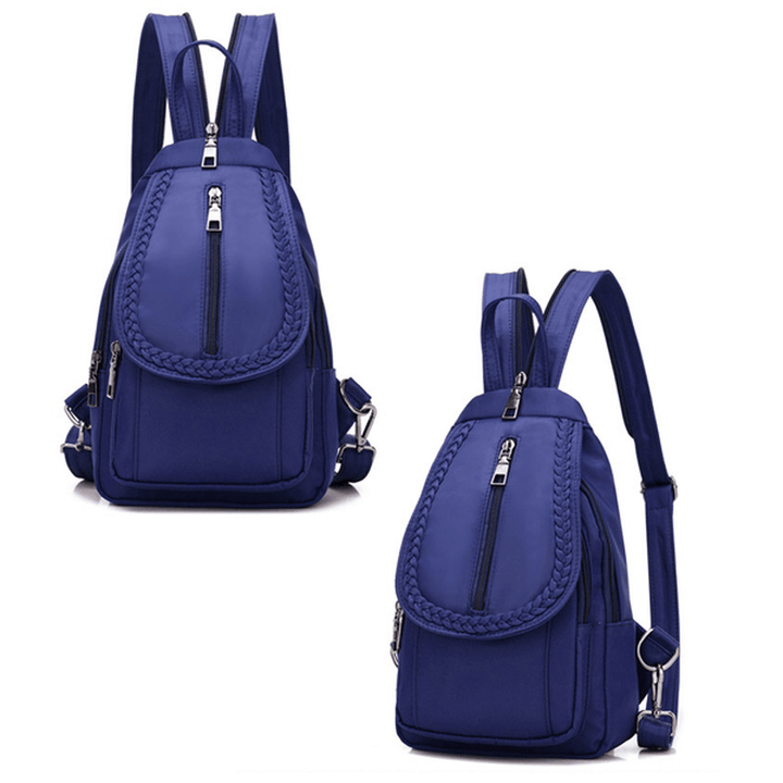 Women Braid Decoraction Nylon Waterproof Casual Chest Bag Outdoor Crossbody Bag - MRSLM