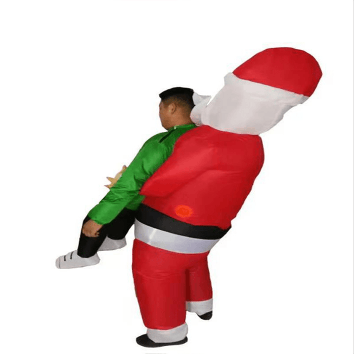 Christmas Adult Inflatable Santa Claus Funny Clothing Props Costume Adult Funny Blow up Suit Party Fancy Dress Unisex Costume for Women Men - MRSLM